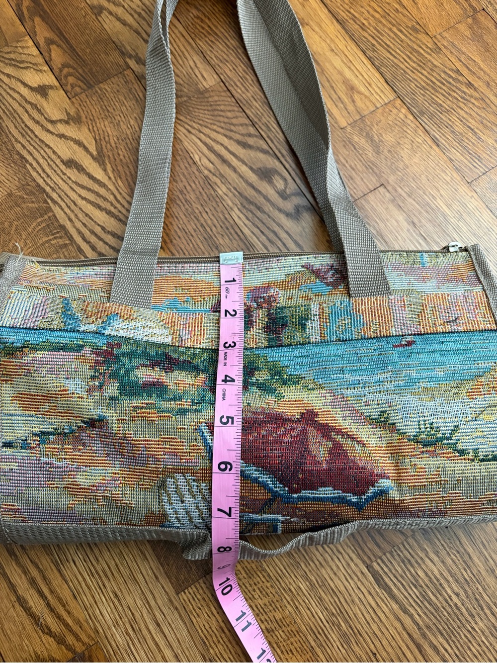 Embroidered Tapestry Beach Bag Luggage Collapsible Folding Rolling - Picture 12 of 14